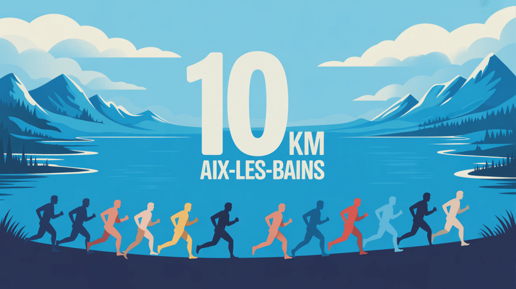 10 km aix les bains 2025 illustration coureurs lac montagnes