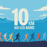 10 km aix les bains 2025 illustration coureurs lac montagnes