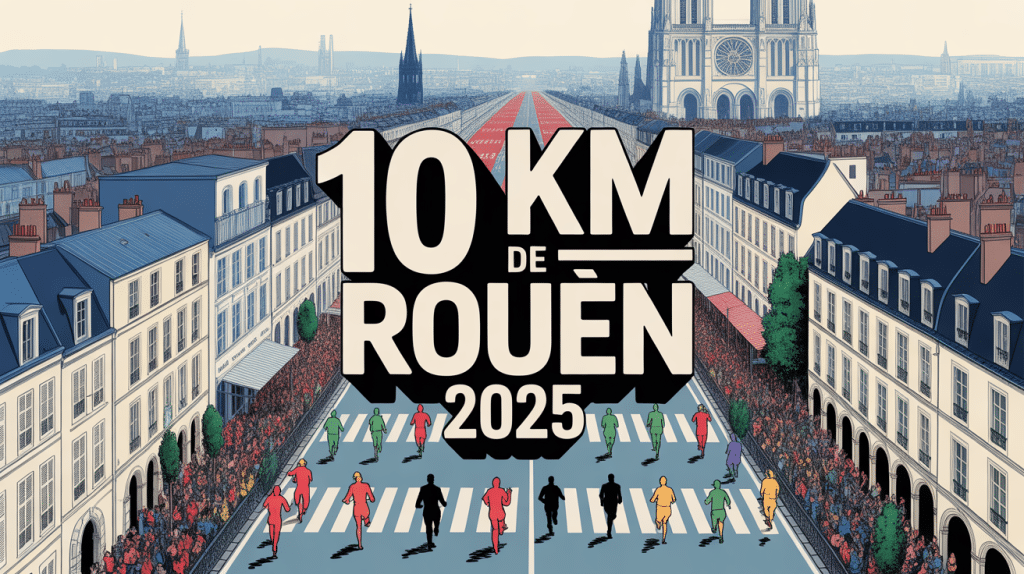 Vue aérienne course 10 km de Rouen 2025 centre historique