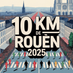 Vue aérienne course 10 km de Rouen 2025 centre historique