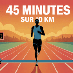 Arrivée 10 km en 45 minutes avec chronomètre