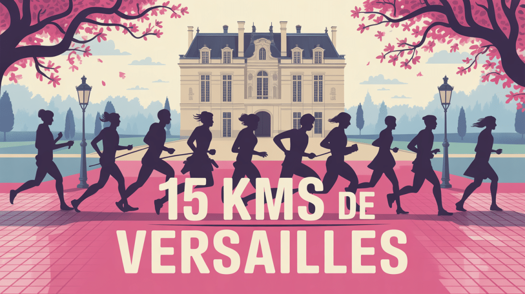 Illustration 15 kms de Versailles silhouettes coureurs château