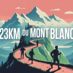 sentier 23km du mont blanc silhouettes en montagne