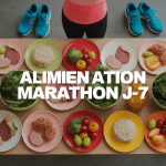 table aliments alimentation marathon j-7 menu prépa running