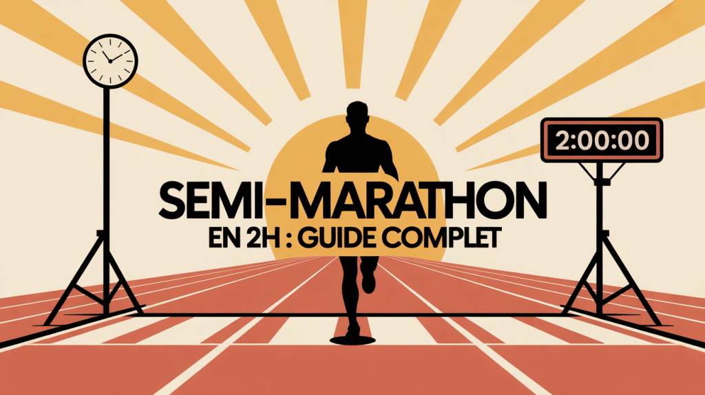 Coureur franchissant la ligne d arrivée allure semi marathon 2h