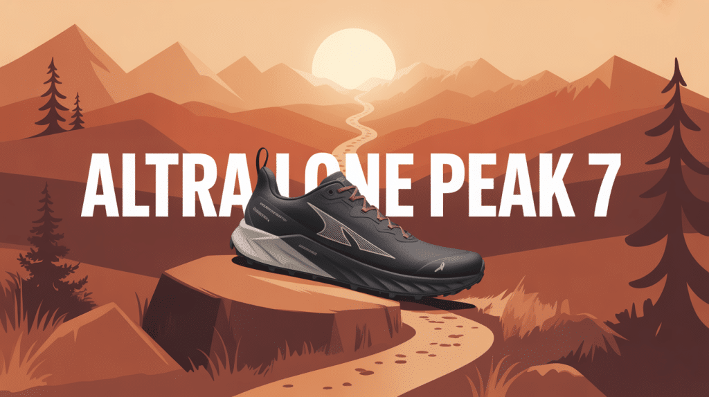 altra lone peak 7 chaussure de trail sur sentier montagne