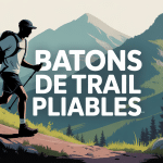 batons de trail pliables illustration coureur sentier montagne