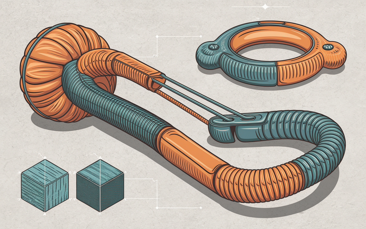 batons de trail pliables schema technique coupe transversale