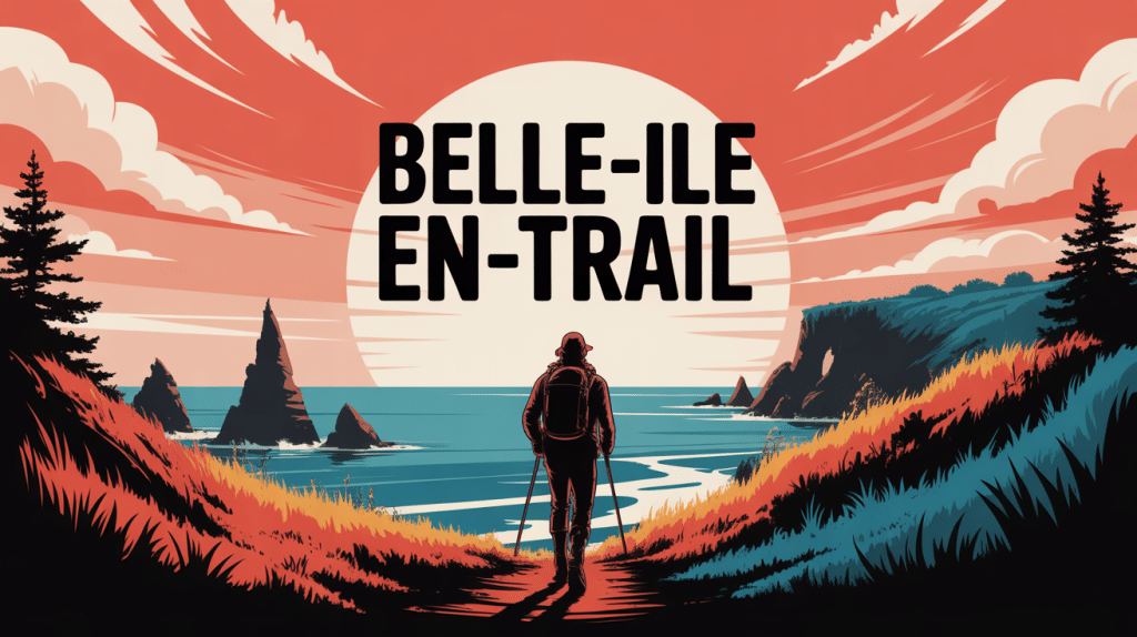 belle ile en trail coureur silhouette sentier côtier falaises océan