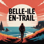 belle ile en trail coureur silhouette sentier côtier falaises océan