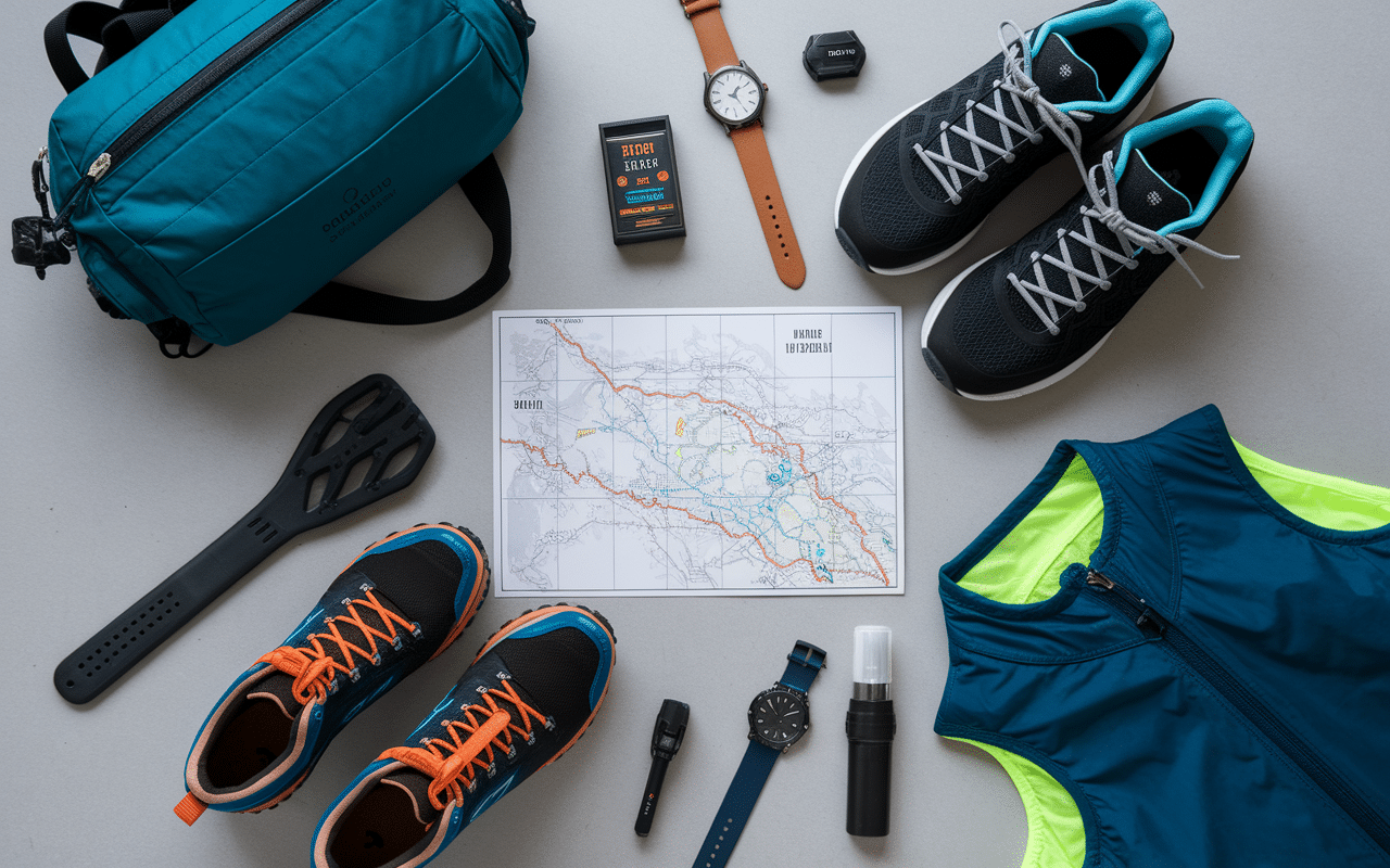Equipement trail running black mountain trail 2025 chaussures sac carte