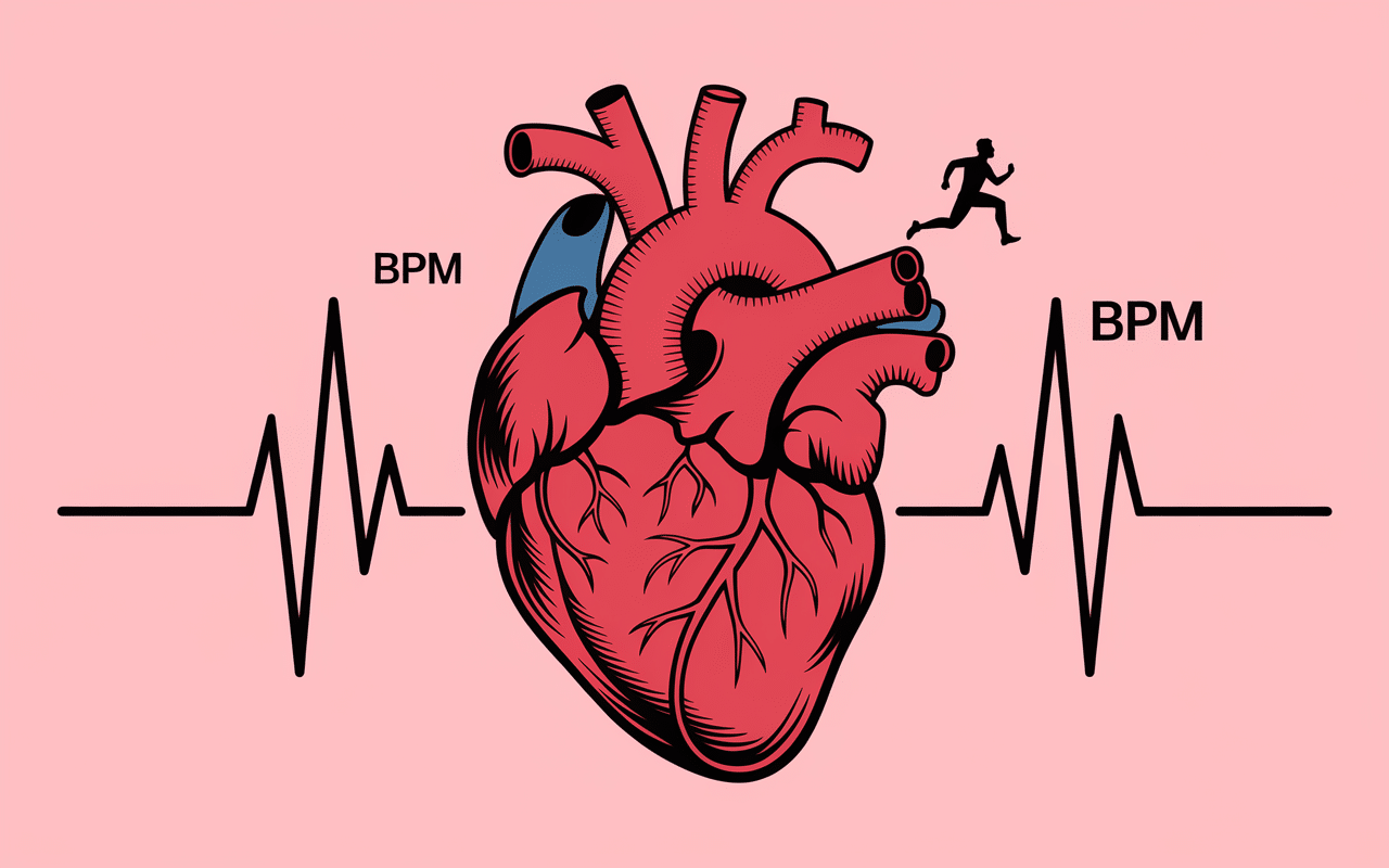 bpm course à pied coeur coureur graphique