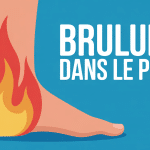 Image stylisée brulure dans le pied fond bleu