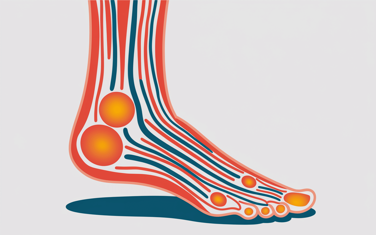Diagramme medical brulure sous les pieds que faire