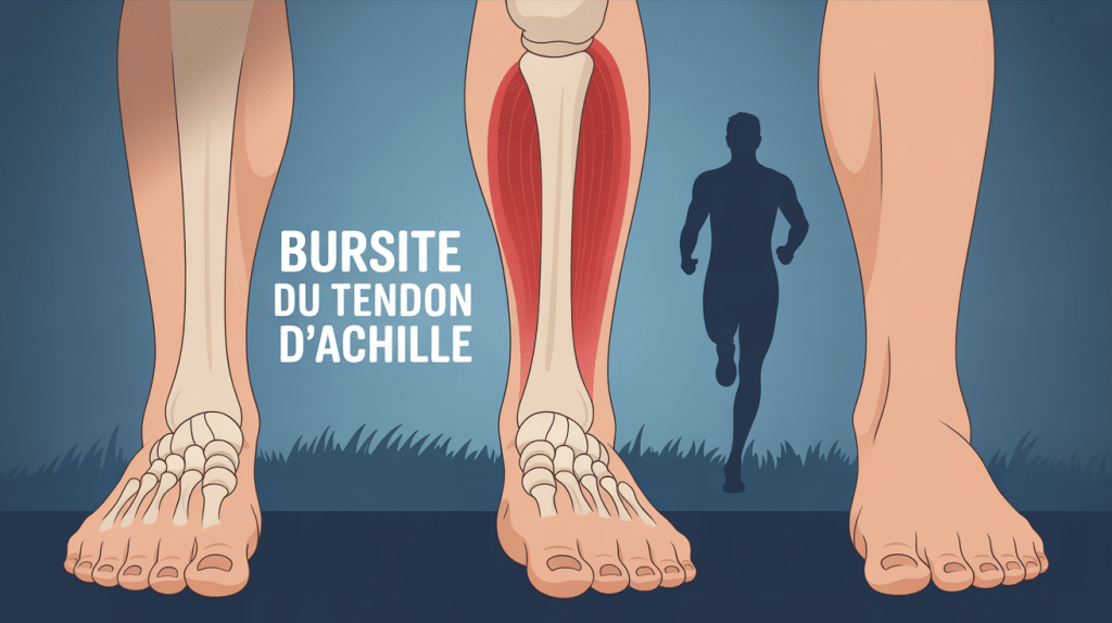 Cheville avec bursite tendon d Achille zone rouge