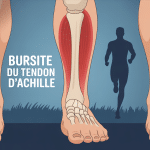 Cheville avec bursite tendon d Achille zone rouge