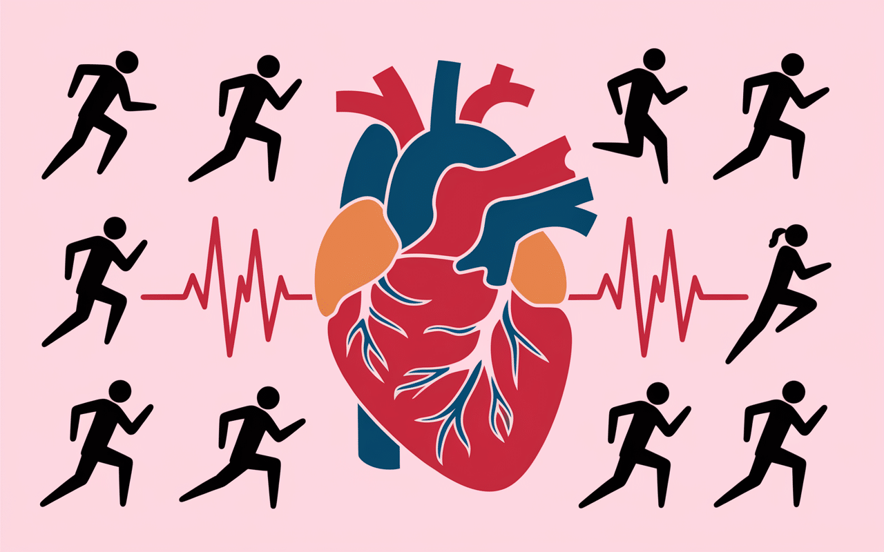 Calcul zone de fréquence cardiaque coeur ondes effort physique