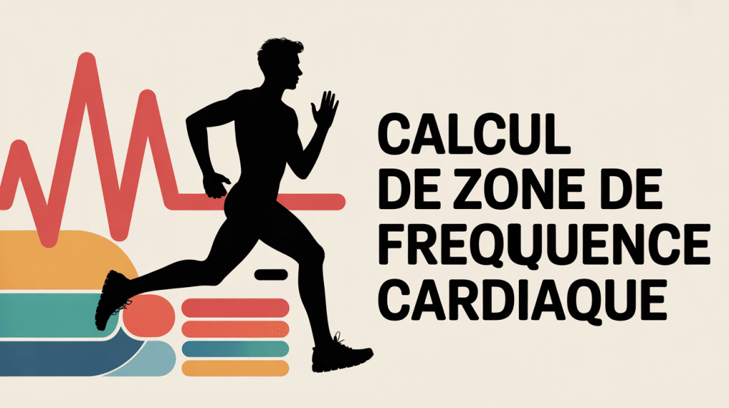 Calcul zone de fréquence cardiaque illustration silhouette coureur cardiogramme