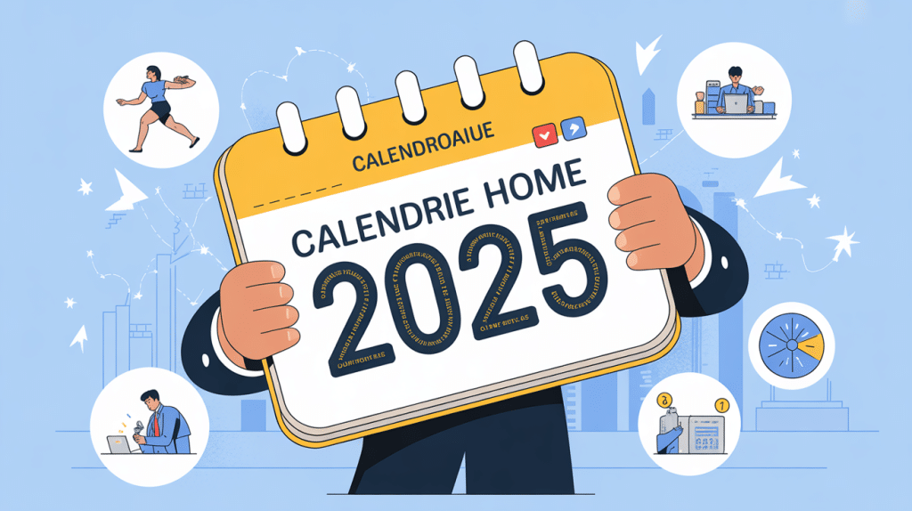 Homme avec calendrier numérique calendrier de l'après 2024 homme