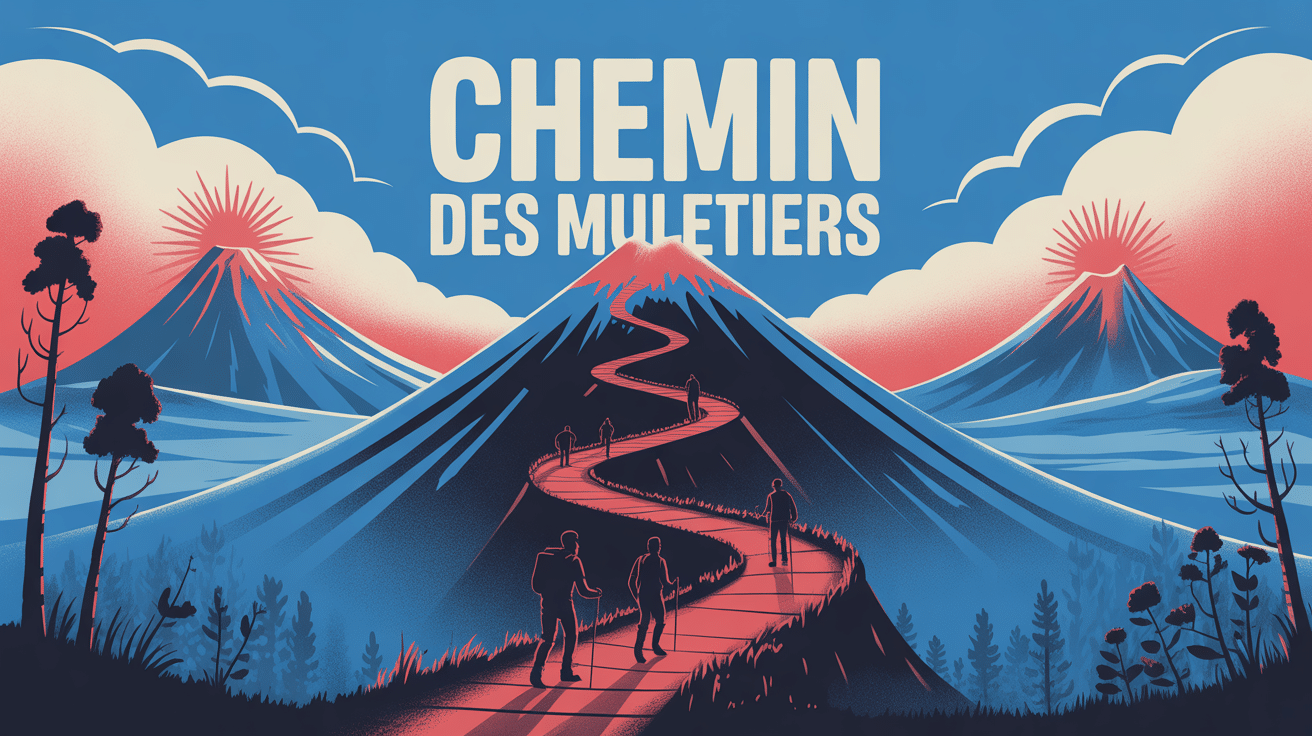 chemin des muletiers puy de dome sentier de randonnée vers sommet