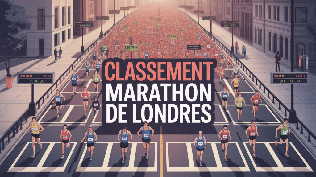 Vue aérienne classement marathon de Londres