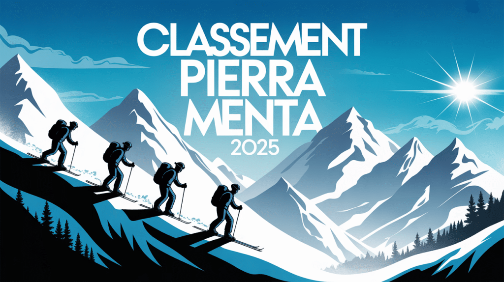 Illustration classement Pierra Menta 2025 montagnes et skieurs