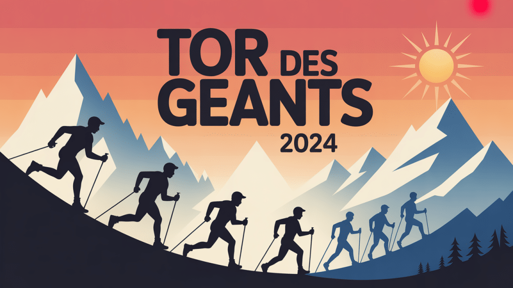 Illustration classement tor des geants 2024 coureurs montagne lever soleil