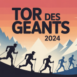 Illustration classement tor des geants 2024 coureurs montagne lever soleil