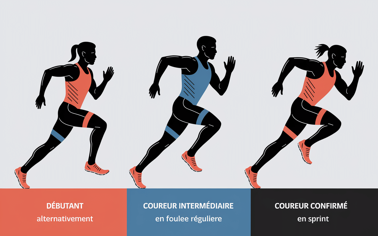 Courir combien de fois par semaine débutant intermédiaire confirmé illustration