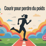 Illustration courir et perdre du poids silhouette dynamique