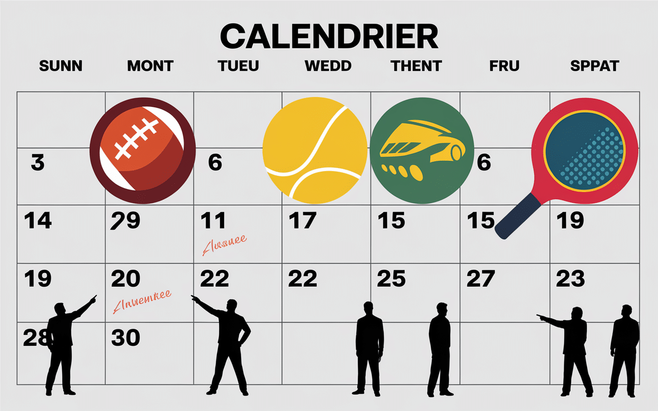 Calendrier mural sport calendrier de l'après 2024 homme