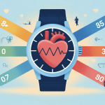 Illustration calculateur zone de frequence cardiaque montre et anneaux