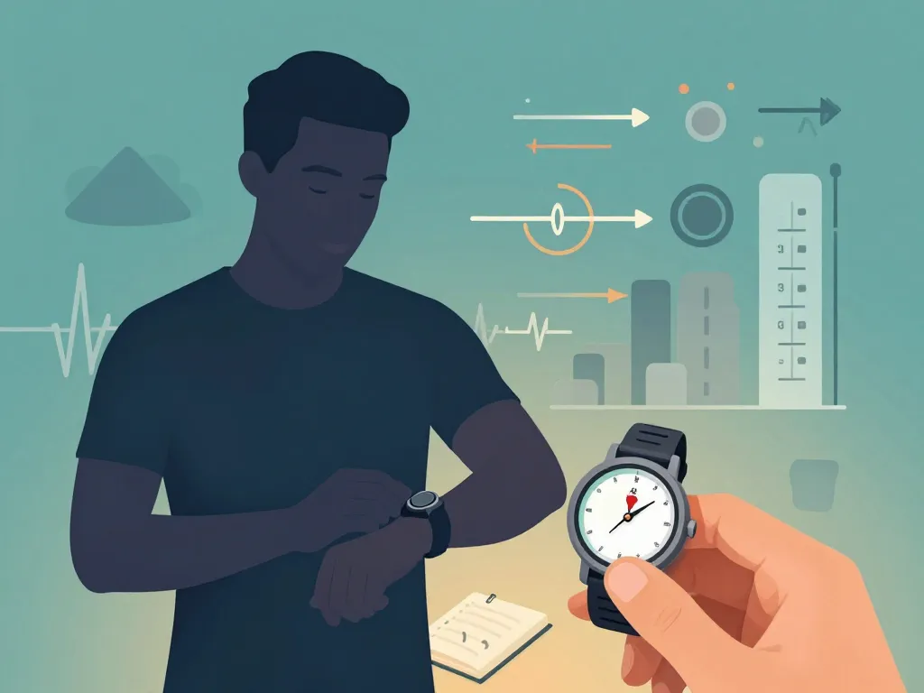 calculateur zone frequence cardiaque athlète montre poignet carnet