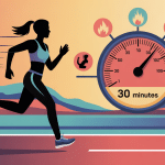 Illustration calories brulees jogging 30 minutes chrono flamme denivele