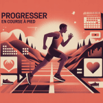 Illustration vectorielle comment progresser en course a pied, coureur sur chemin