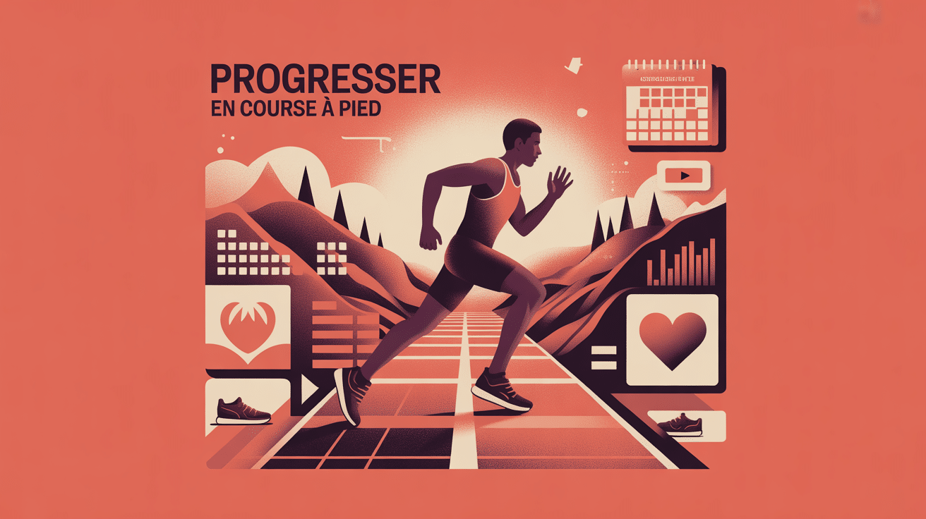 Illustration vectorielle comment progresser en course a pied, coureur sur chemin