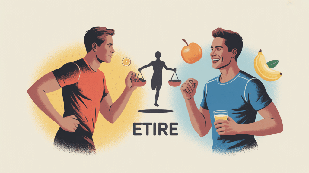 Illustration : courir avant ou apres manger, balance visuelle