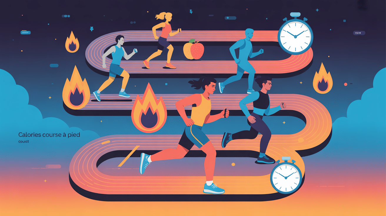 Illustration course a pied calorie optimisee