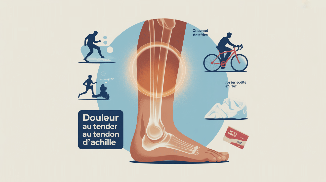Illustration cheville, douleurs au tendon d achille, guide