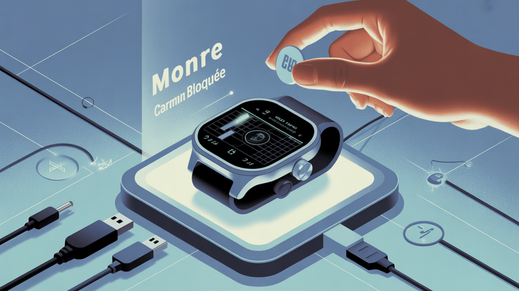 montre garmin bloquée illustration guide visuel