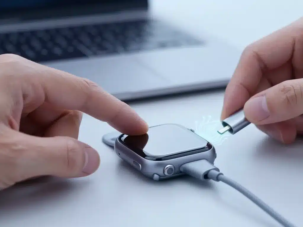 montre garmin bloquée appui long et câble de recharge