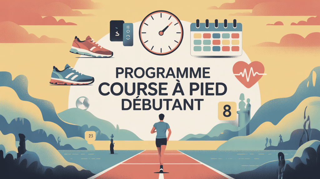programme course a pied debutant illustration vectorielle