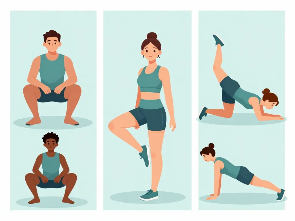 renforcement musculaire course a pied exercices squat pont gainage