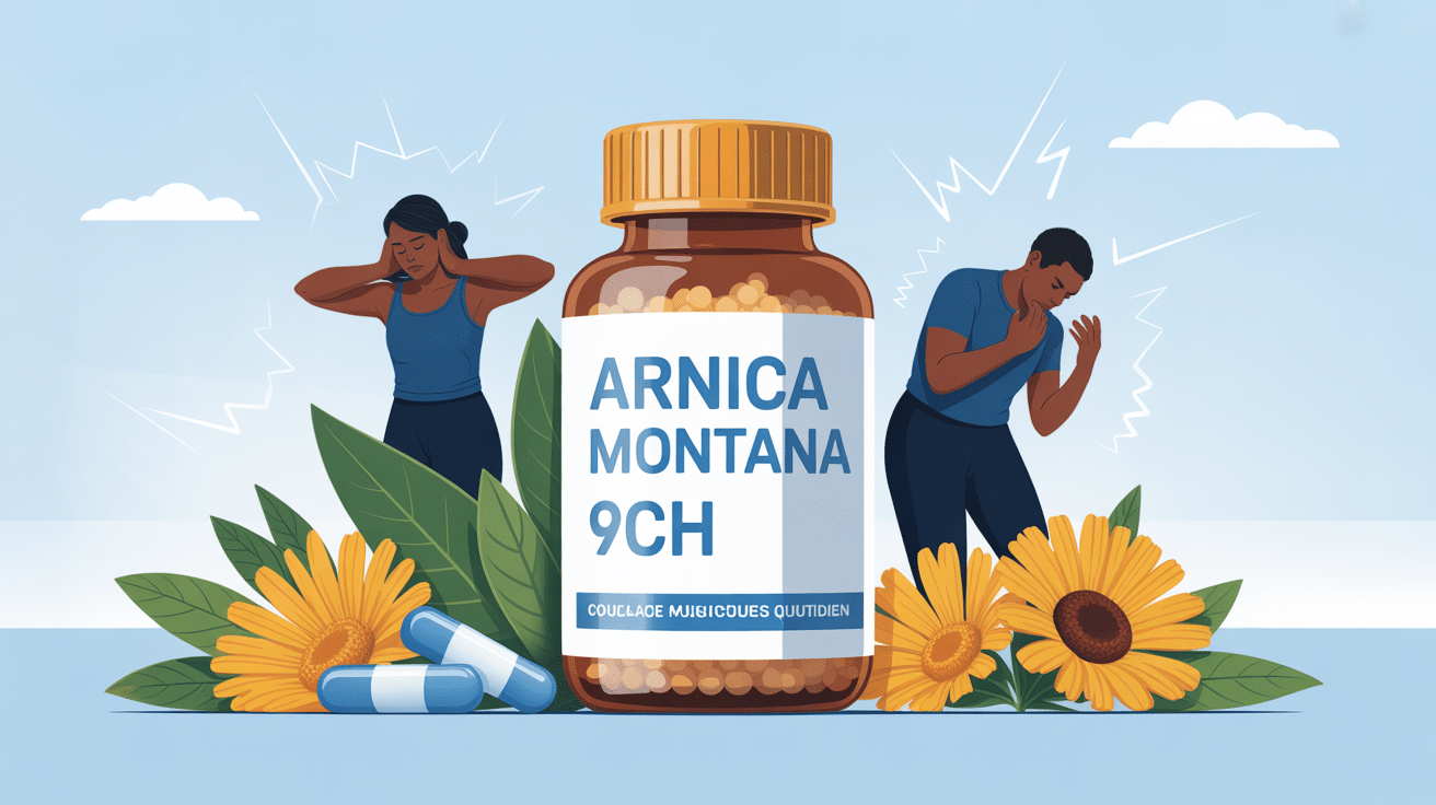 Illustration arnica montana 9ch contre bleus, coups et douleurs