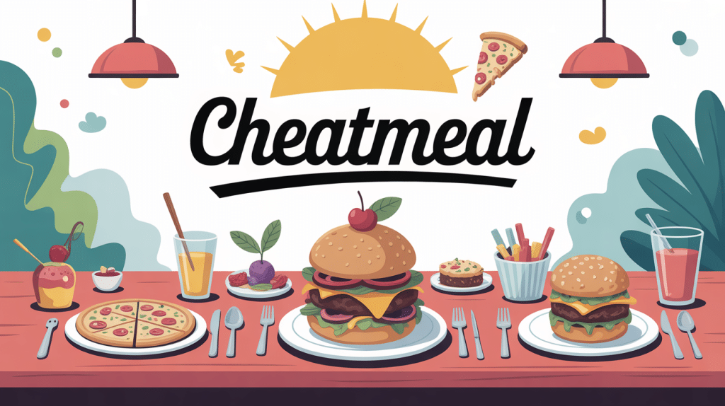 illustration cheatmeal ambiance positive et équilibre alimentaire