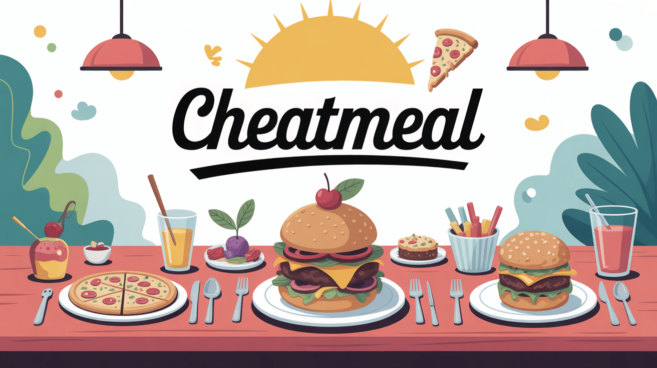 illustration cheatmeal ambiance positive et équilibre alimentaire