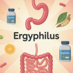 Illustration Ergyphilus probiotiques, boîtes et microbiote