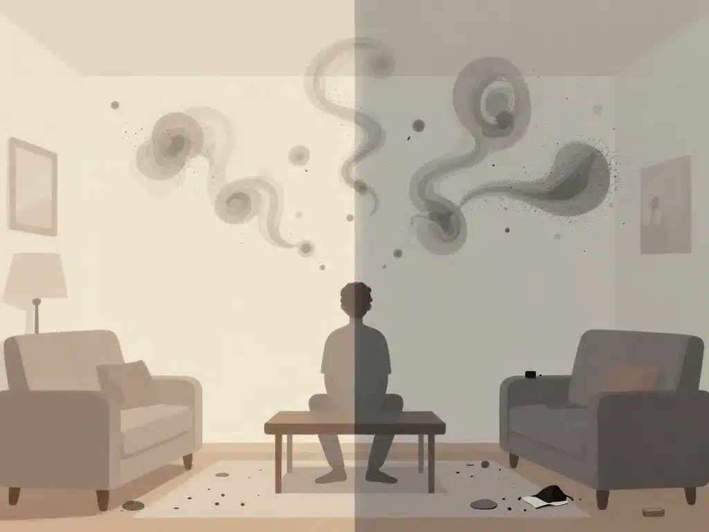 maison sale psychologie illustration intérieur symbolique