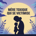 illustration mère toxique qui se victimise et souffrance enfant