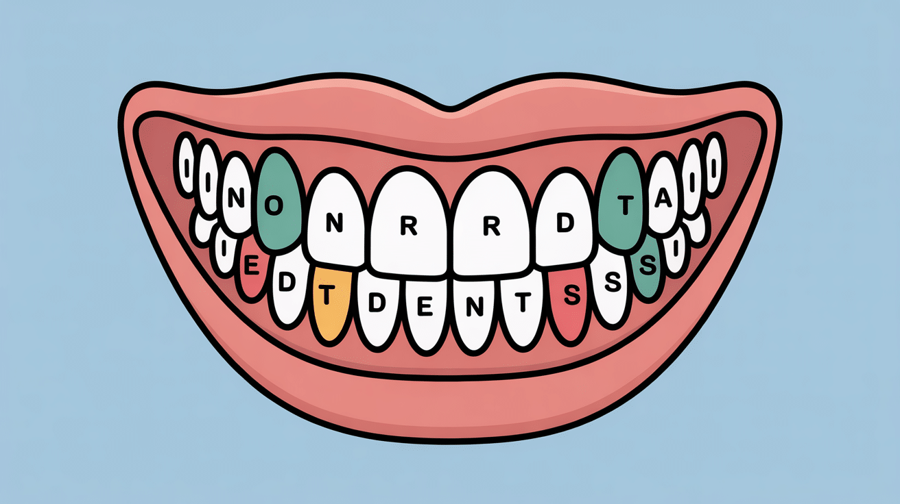 dents numérotées vue globale et quadrants
